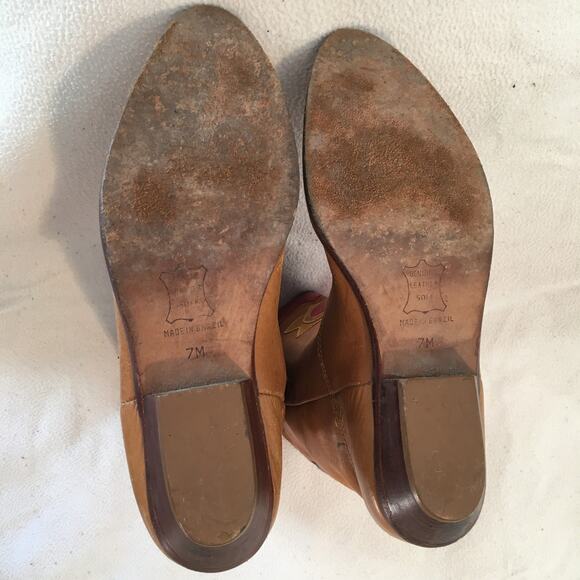 VTG 7 Abstrax Leather Western Boots 1980's Music Festival Season UNIQUE BOHO - Picture 7 of 9